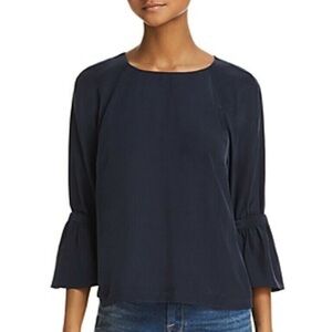 FRAME Navy Blue Silk Blouse - size S